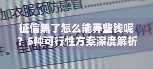 征信黑了怎么能弄些钱呢？5种可行性方案深度解析