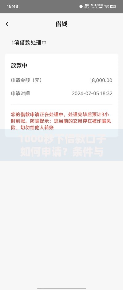 1000秒下借款口子如何申请？条件与流程全解析