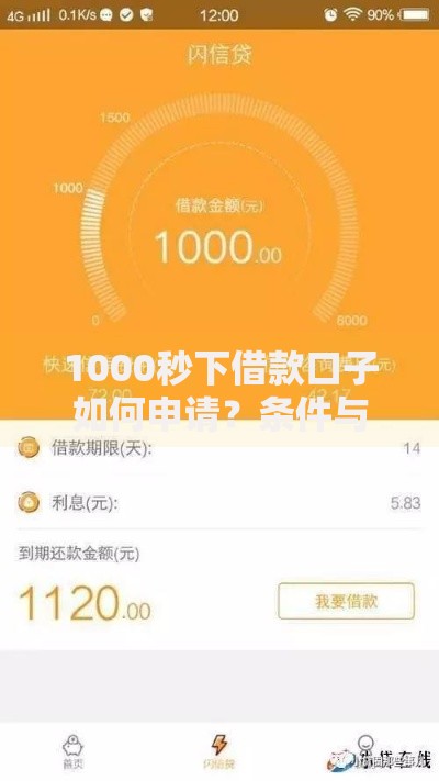 1000秒下借款口子如何申请？条件与流程全解析