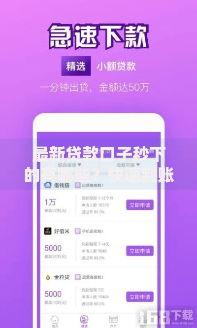 最新贷款口子秒下的有哪些？快速到账产品全面解析