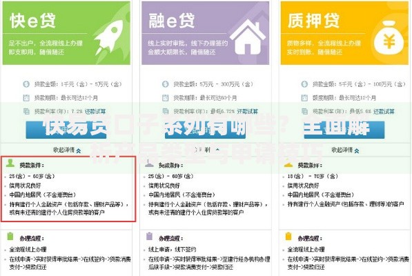 快易贷口子系列有哪些？全面解析产品类型与申请技巧