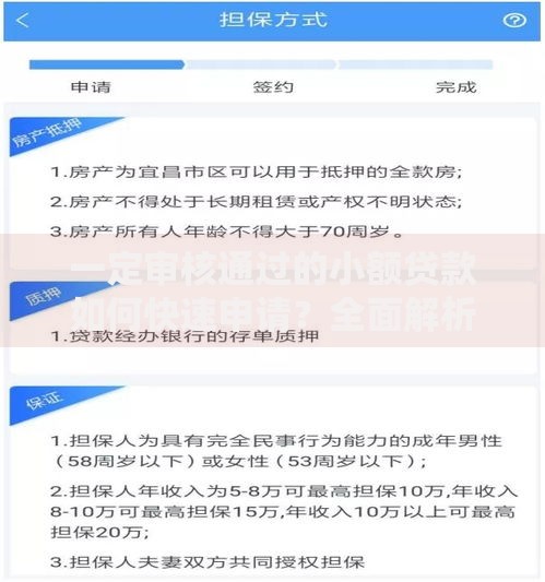 一定审核通过的小额贷款如何快速申请？全面解析流程与技巧