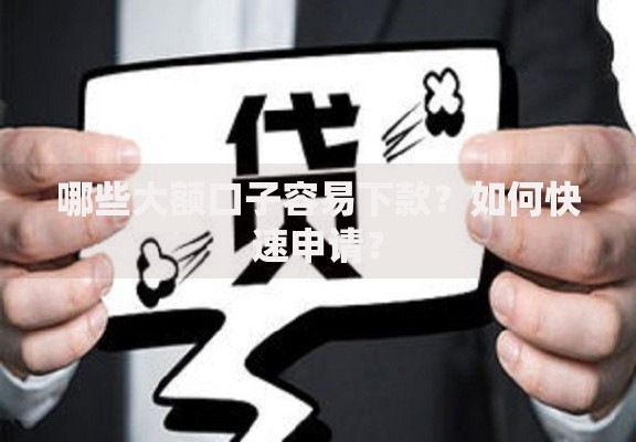 哪些大额口子容易下款？如何快速申请？