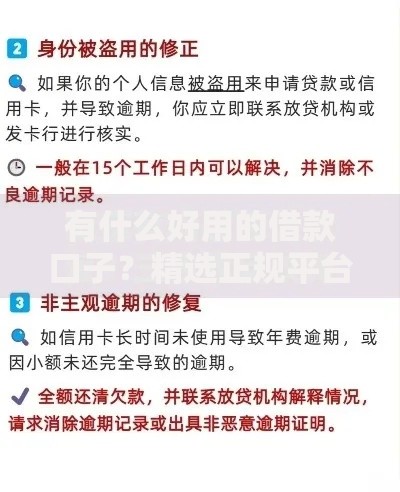 有什么好用的借款口子？精选正规平台与避坑指南