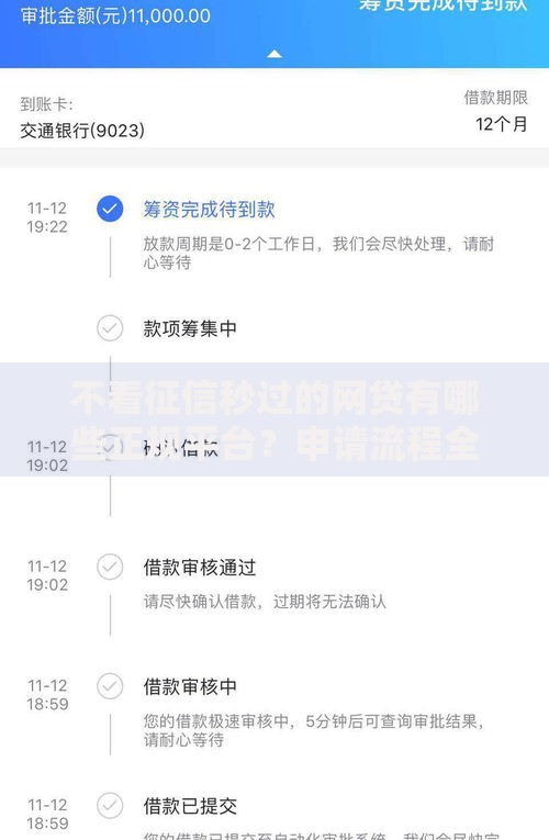 不看征信秒过的网贷有哪些正规平台？申请流程全解析
