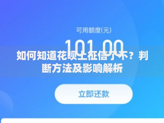 如何知道花呗上征信了不？判断方法及影响解析