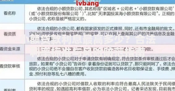 小额贷款利息最高多少？合法利率标准与风险防范指南