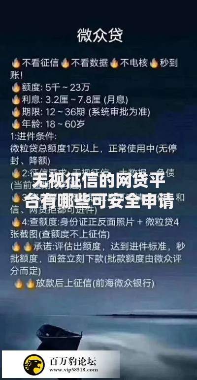 无视征信的网贷平台有哪些可安全申请