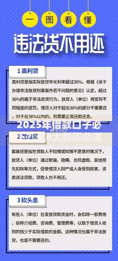 2025年借款口子必下？这6大新规必须掌握