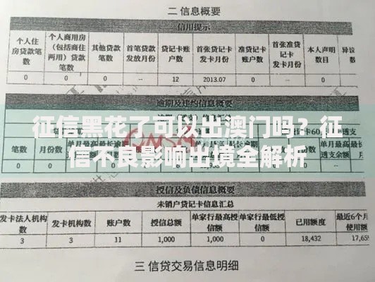 征信黑花了可以出澳门吗？征信不良影响出境全解析
