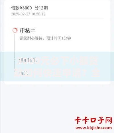 3000元必下小额贷款如何快速申请？全流程解析