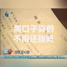 黑口子真的不用还钱吗？揭秘非法借贷风险与后果