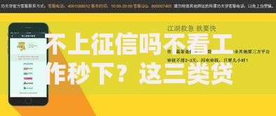 不上征信吗不看工作秒下？这三类贷款产品真实评测