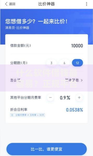 什么软件借钱最容易？正规平台推荐及申请攻略