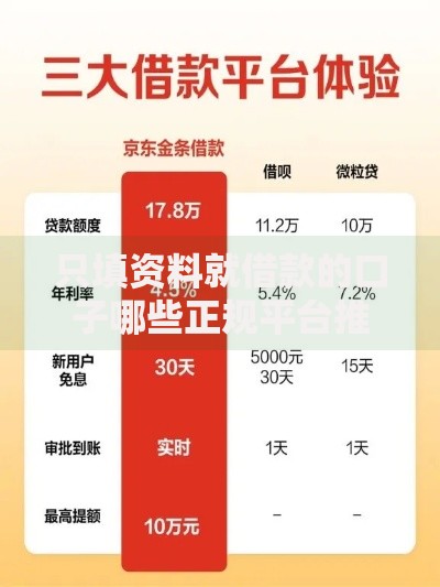 只填资料就借款的口子哪些正规平台推荐？