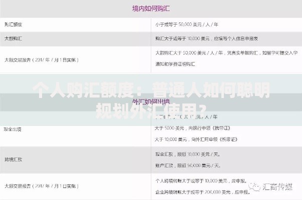 个人购汇额度：普通人如何聪明规划外汇使用？