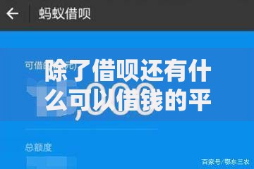 除了借呗还有什么可以借钱的平台？正规借贷渠道全解析