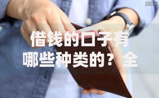 借钱的口子有哪些种类的？全面解析常见借款渠道及选择技巧