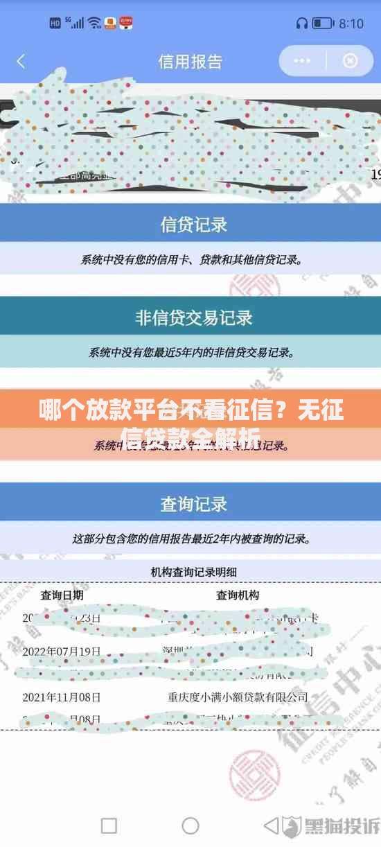 哪个放款平台不看征信？无征信贷款全解析
