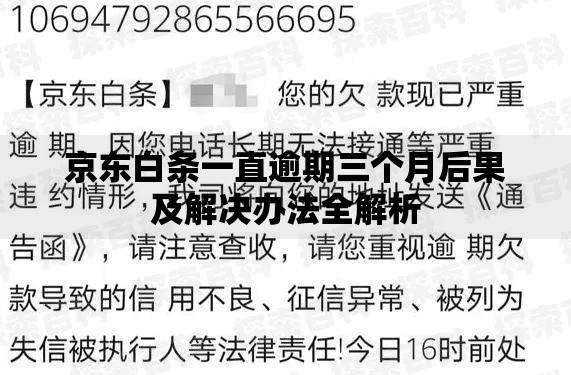 京东白条一直逾期三个月后果及解决办法全解析 京东白条一直逾期三个月后果及解决办法全解析