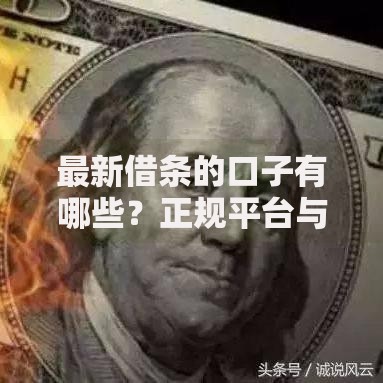 最新借条的口子有哪些？正规平台与模式深度解析