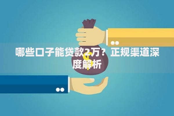 哪些口子能贷款2万？正规渠道深度解析