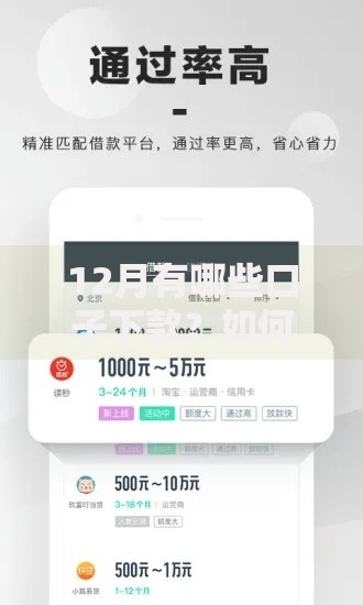 12月有哪些口子下款？如何选择高通过率平台及避坑指南