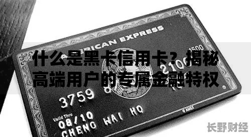 什么是黑卡信用卡？揭秘高端用户的专属金融特权