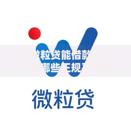 有微粒贷能借款的口子有哪些正规平台推荐？