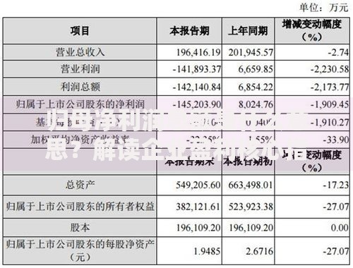 归母净利润总额是什么意思？解读企业盈利核心指标