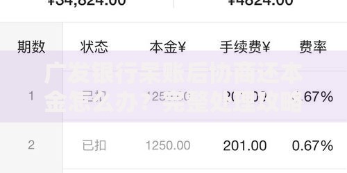 广发银行呆账后协商还本金怎么办？完整处理攻略