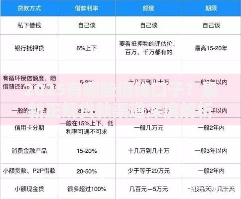 2025有哪些借钱口子？最新正规贷款渠道深度解析