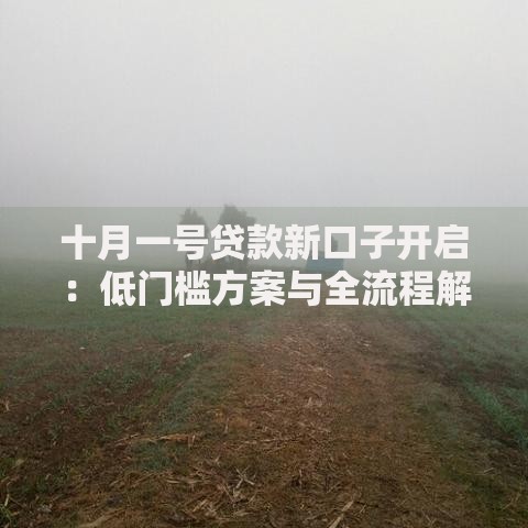 十月一号贷款新口子开启：低门槛方案与全流程解析