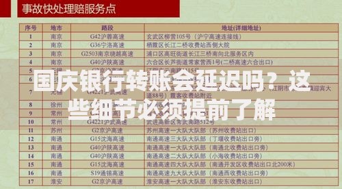 国庆银行转账会延迟吗？这些细节必须提前了解