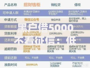 黑户借5000不看征信：低门槛贷款申请全攻略