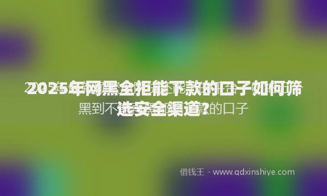 2025年网黑全拒能下款的口子如何筛选安全渠道？