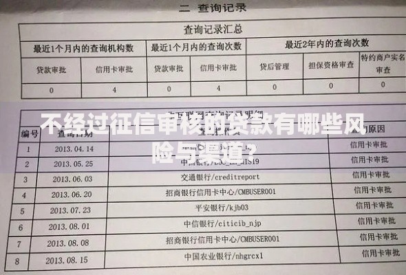 不经过征信审核的贷款有哪些风险与渠道？