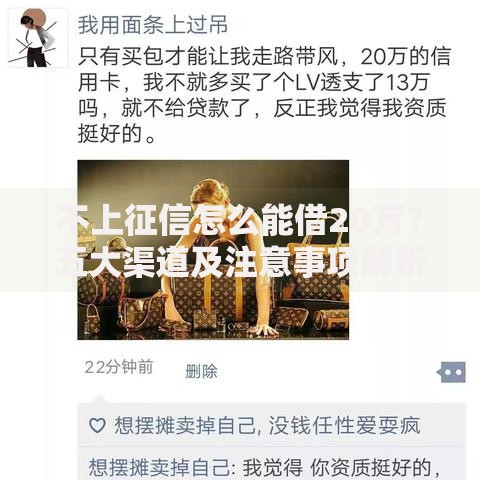 不上征信怎么能借20万？五大渠道及注意事项解析