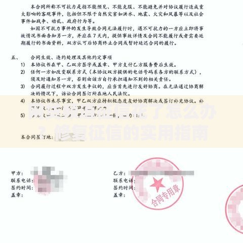 网贷频道征信花了怎么办？修复征信的实用指南