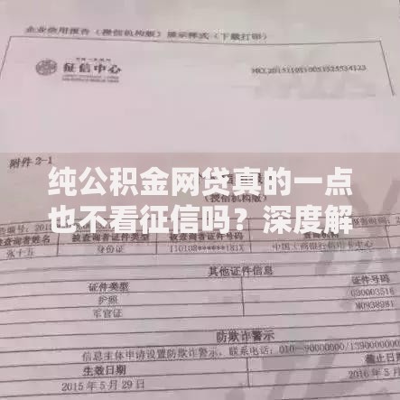纯公积金网贷真的一点也不看征信吗？深度解析隐藏审核条件