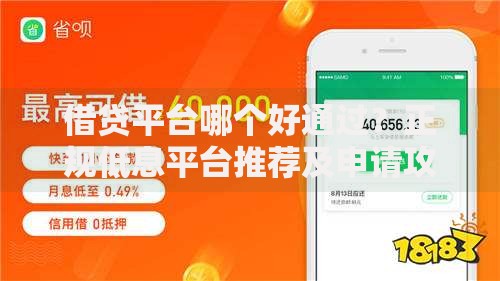 借贷平台哪个好通过？正规低息平台推荐及申请攻略