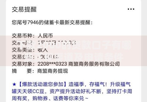 下款2000的贷款口子有哪些正规渠道及申请条件
