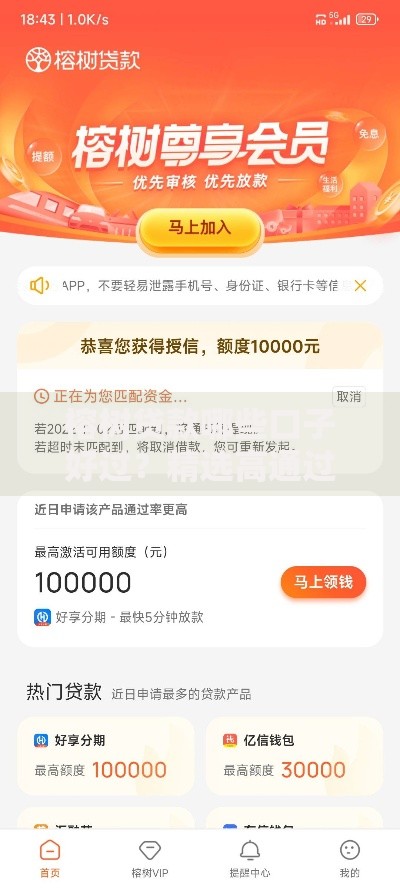 榕树贷款哪些口子好过？精选高通过率平台推荐