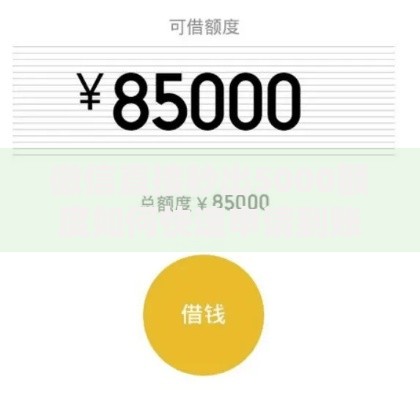 微信直接秒出5000额度如何快速申请到账