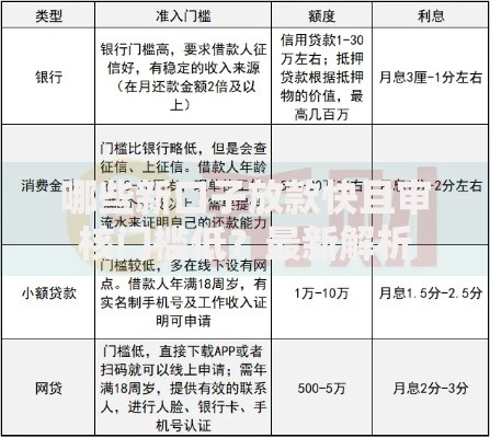 哪些新口子放款快且审核门槛低？最新解析