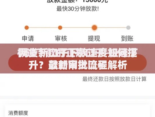网贷新口子下款速度如何提升？最新审批流程解析