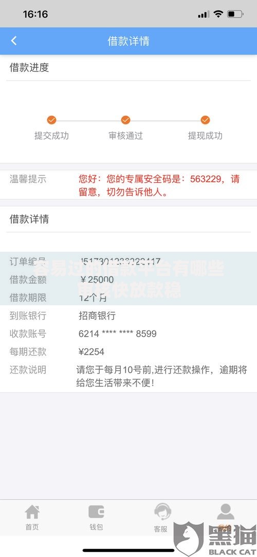 容易过的借款平台有哪些审核快放款稳