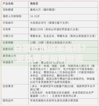 白猫贷通过率高吗？资质要求与审批流程深度解析
