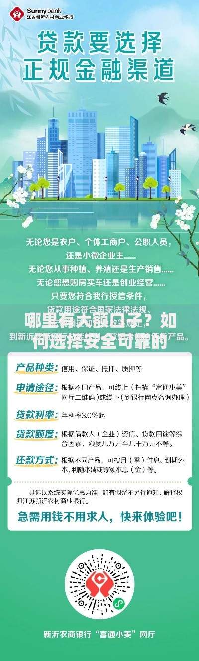 哪里有大额口子？如何选择安全可靠的贷款渠道
