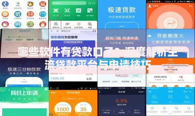 哪些软件有贷款口子？深度解析主流贷款平台与申请技巧